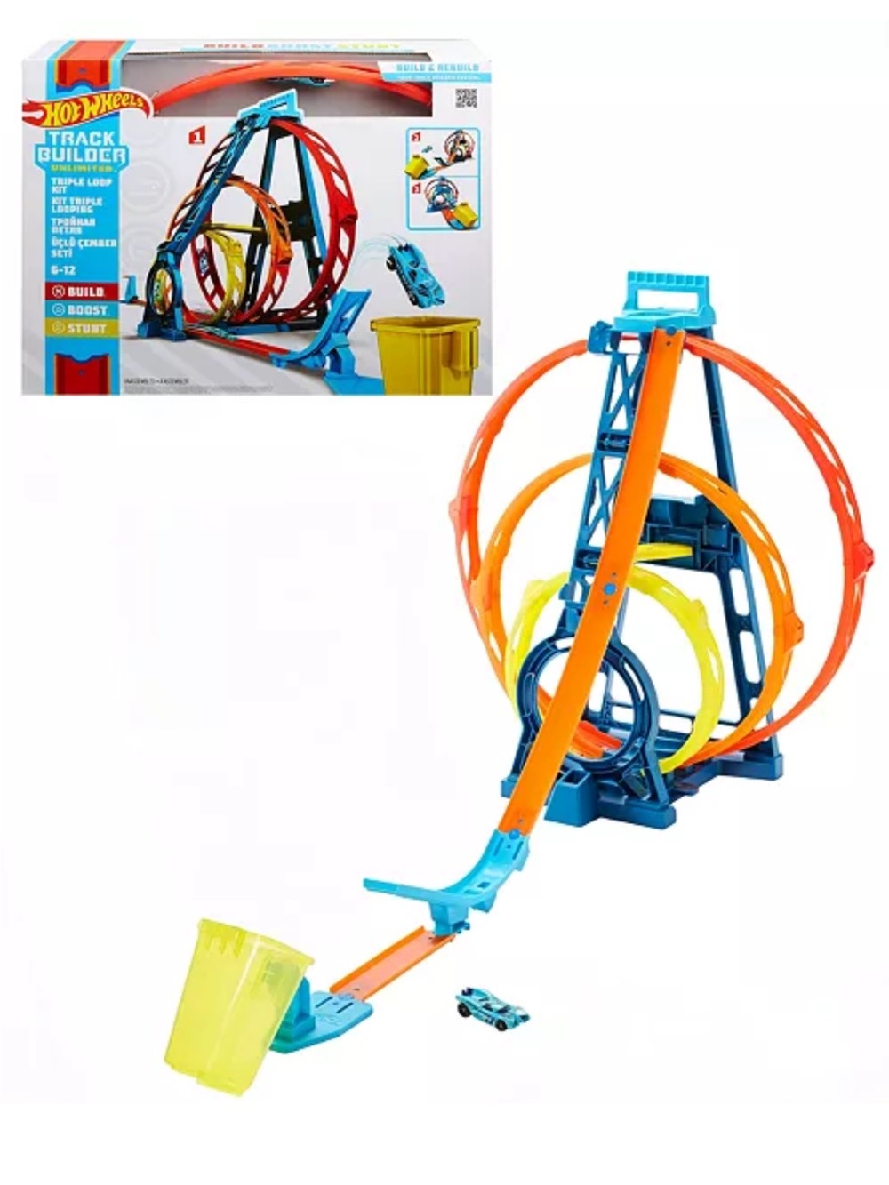 🔥HOT WHEELS Triple Loop Track Builder Set No BOX  Like NEW PRICE FIRM